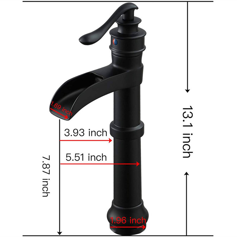 Robinet de salle de bain vasque avec bonde, Noir mat