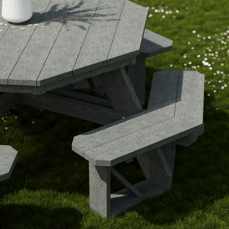 Heritage Octagon Picnic Table, Dark Gray