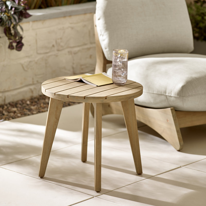 Pottsville Indoor/Outdoor Wooden Garden Side Table - Mid Century Modern for Stylish Garden Patio