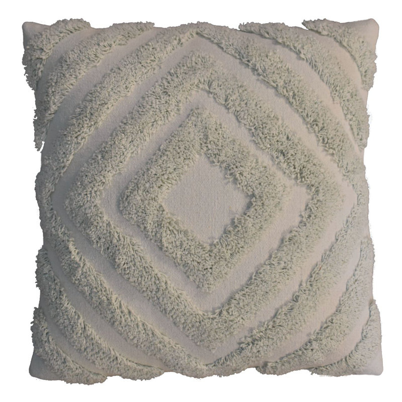 Green Square Throw Cushion, Grey