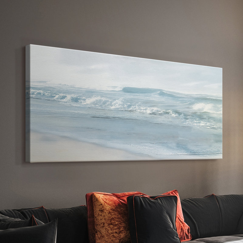 «Thankful for the Ocean» - Toile tendue avec châssis - Prêt à accrocher, H 20 po x l 40 po