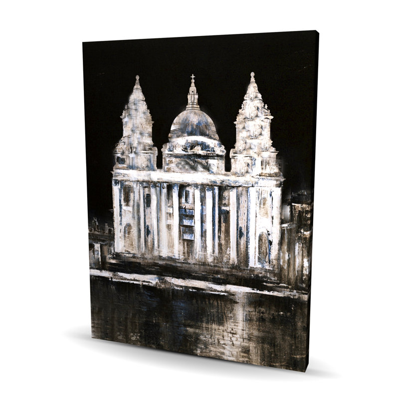 White Monument Canvas - Dark Background Black Bedroom Decor
