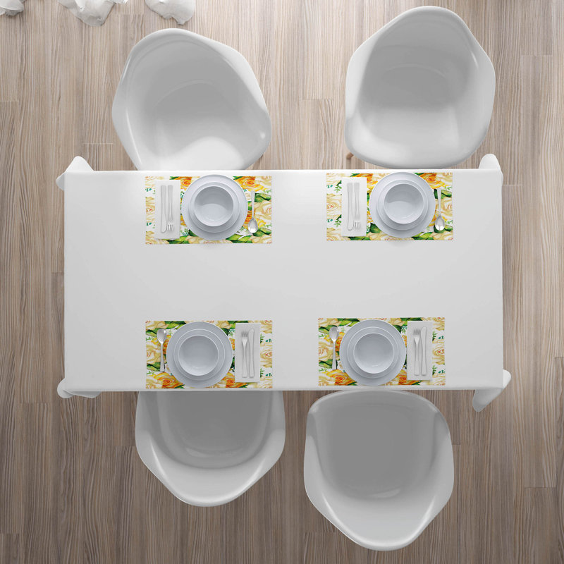 Polyester Floral Rectangle Placemat