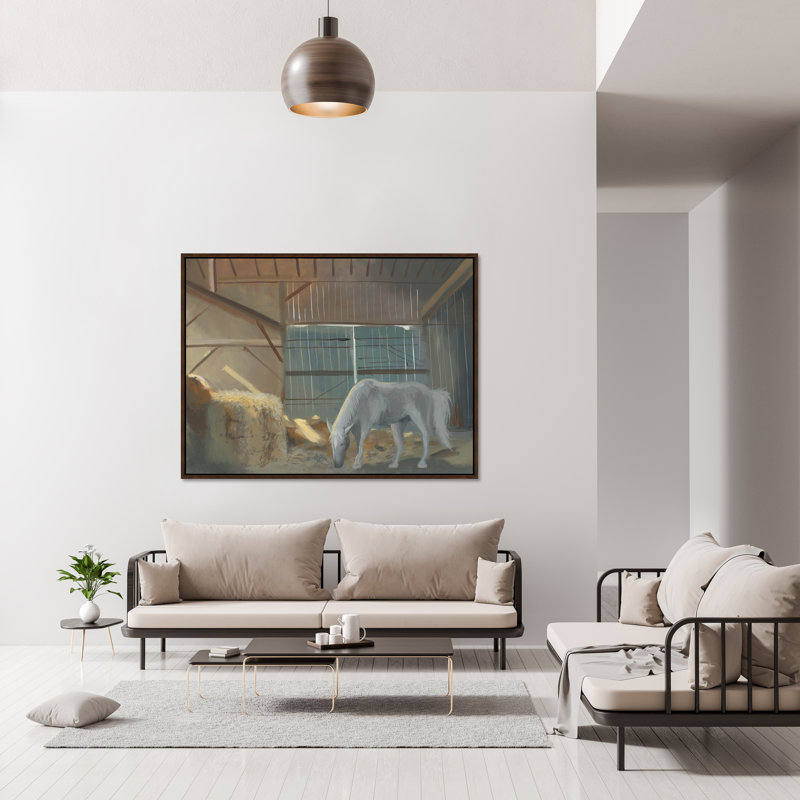«To Get to You» par Ryan Brown, peinture sur toile à cadre flottant, H 37,75 po x l 49,75 po, Couche de verre