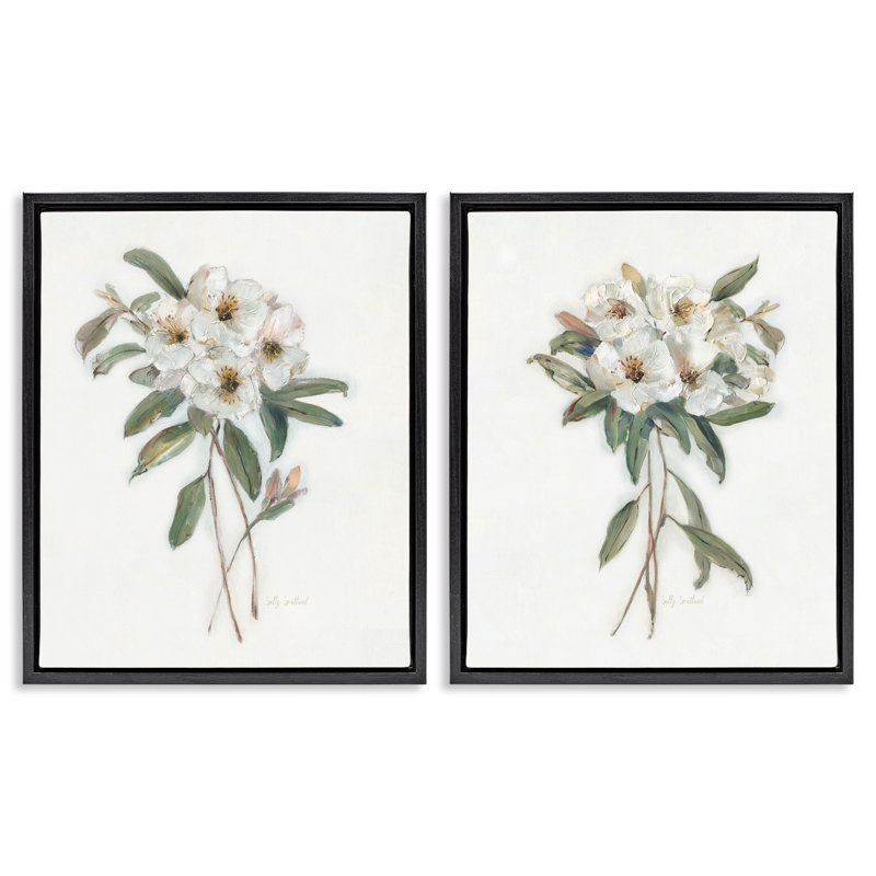 Ensemble de 2 cadres flottants Wild Spring Flower, par Sally Swatland, Cadre flottant noir de jais, H 21 po x l 17 po