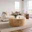 34.6" Round Drum Coffee Table – Modern Wood Grain Finish For Small Living Rooms-816275226