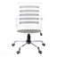 Chaise de bureau grise en métal chromé gris, hauteur réglable, pivotante, ergonomique, accoudoirs, bureau d'ordinateur, contemporain moderne