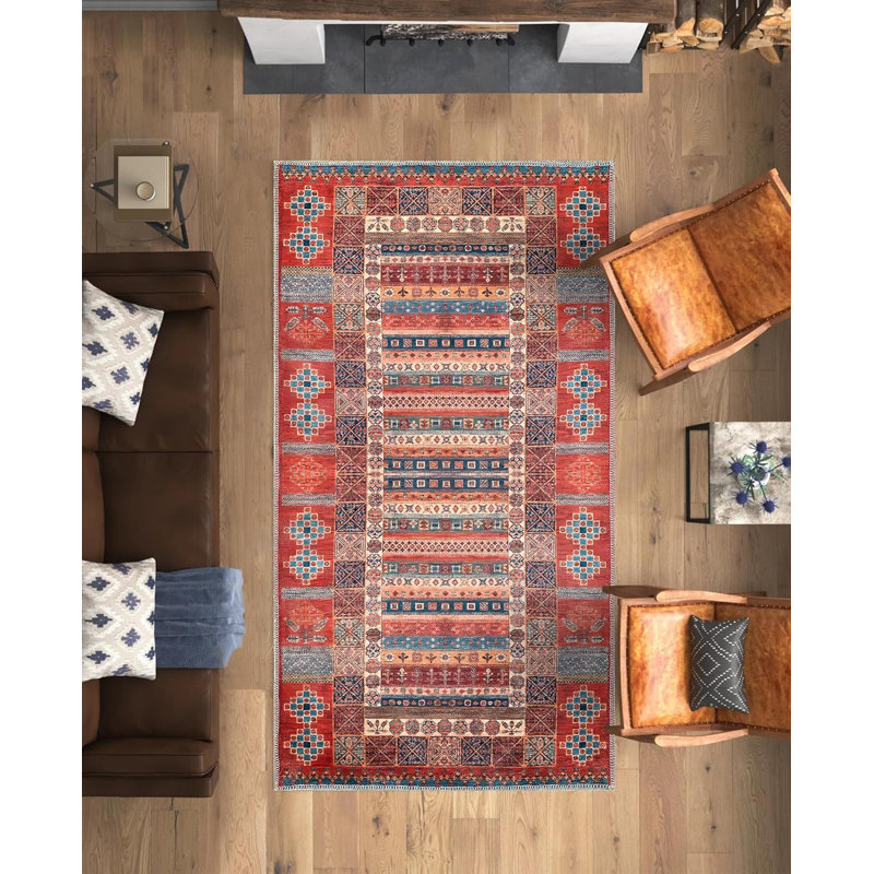 Traditional Area Rug Modern Non Slip Mat Large Entryway Rugs Washable Carpet Pad for Bedroom 1316, Rectangle 80 x 150 cm