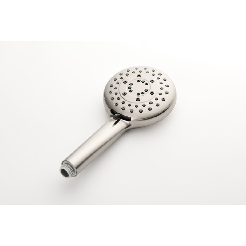 Brushed Nickel Shower Ensemble With Comprehensive Facilities. Head, Hand Shower, Slide Bar, Bodysprays, Arm, Hose, Valve Trim, Lever Handles. Self-Cleaning Head For Unhindered Water Outlet.