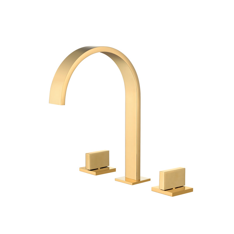 2-handle Bathroom Faucet with Drain Assembly, Polished Gold