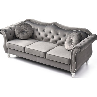 Comfortable Dark Gray With Interior And Foam - G0660a-s Velvet Long-lasting Hardwood Base
