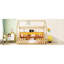 Lit simple avec compartiments de rangement et DEL - Étagère fonctionnelle en bois naturel au look élégant-2059749344