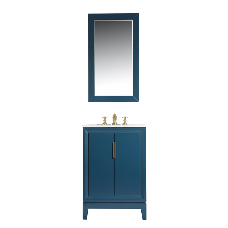 Elizabeth 24" Single Bathroom Vanity Set with Mirror, Monarch Blue