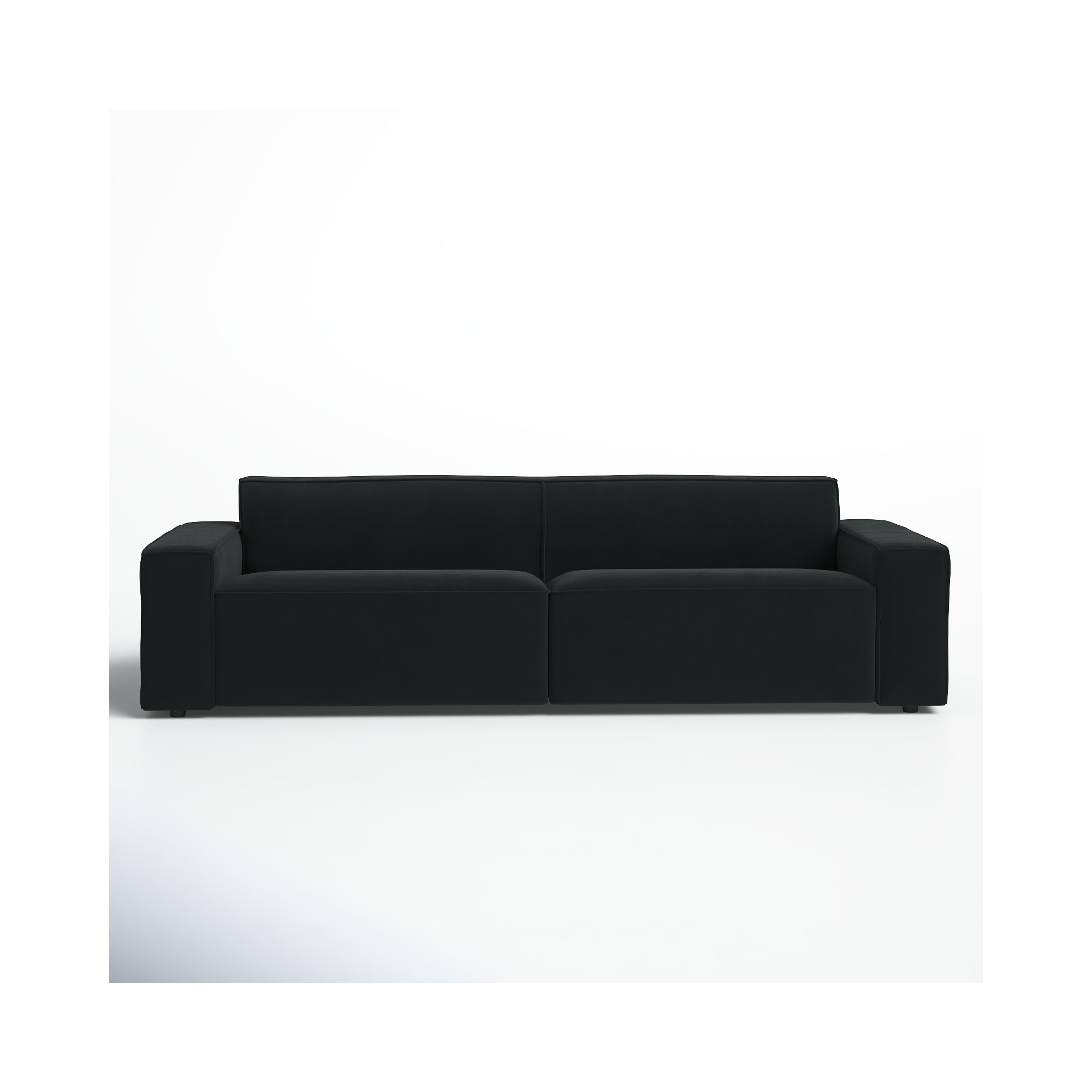 Amada 97" Upholstered Sofa, Black Velvet