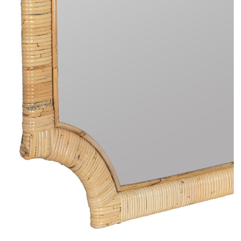 Lina Natural Rattan Rectangular Wall Vanity Mirror