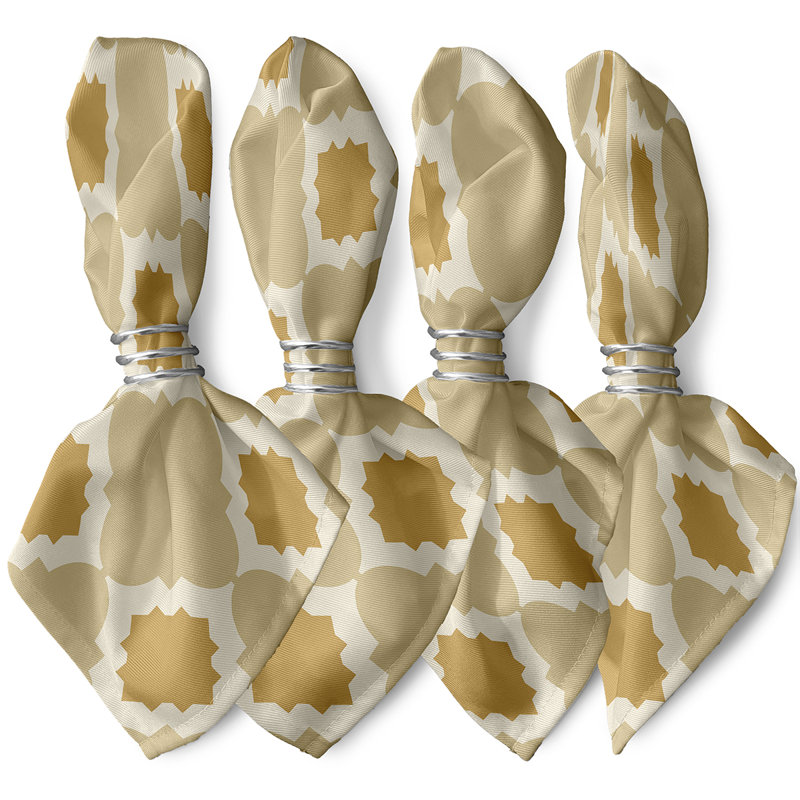 Ensemble de serviettes 4 pièces Nikhil, L 18 po x L 18 po, Or