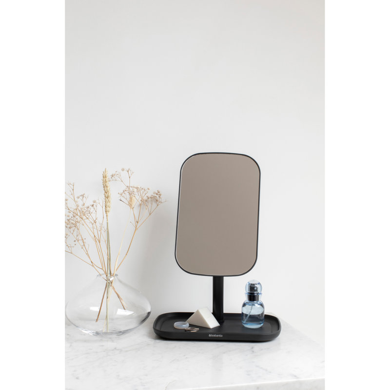Brabantia Renew Mirror with Storage Tray, Dark Grey