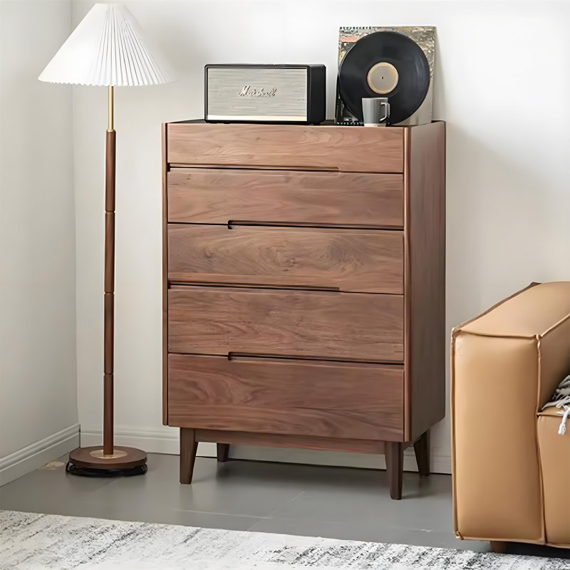 Walnut Colored Minimalist Accent Chest