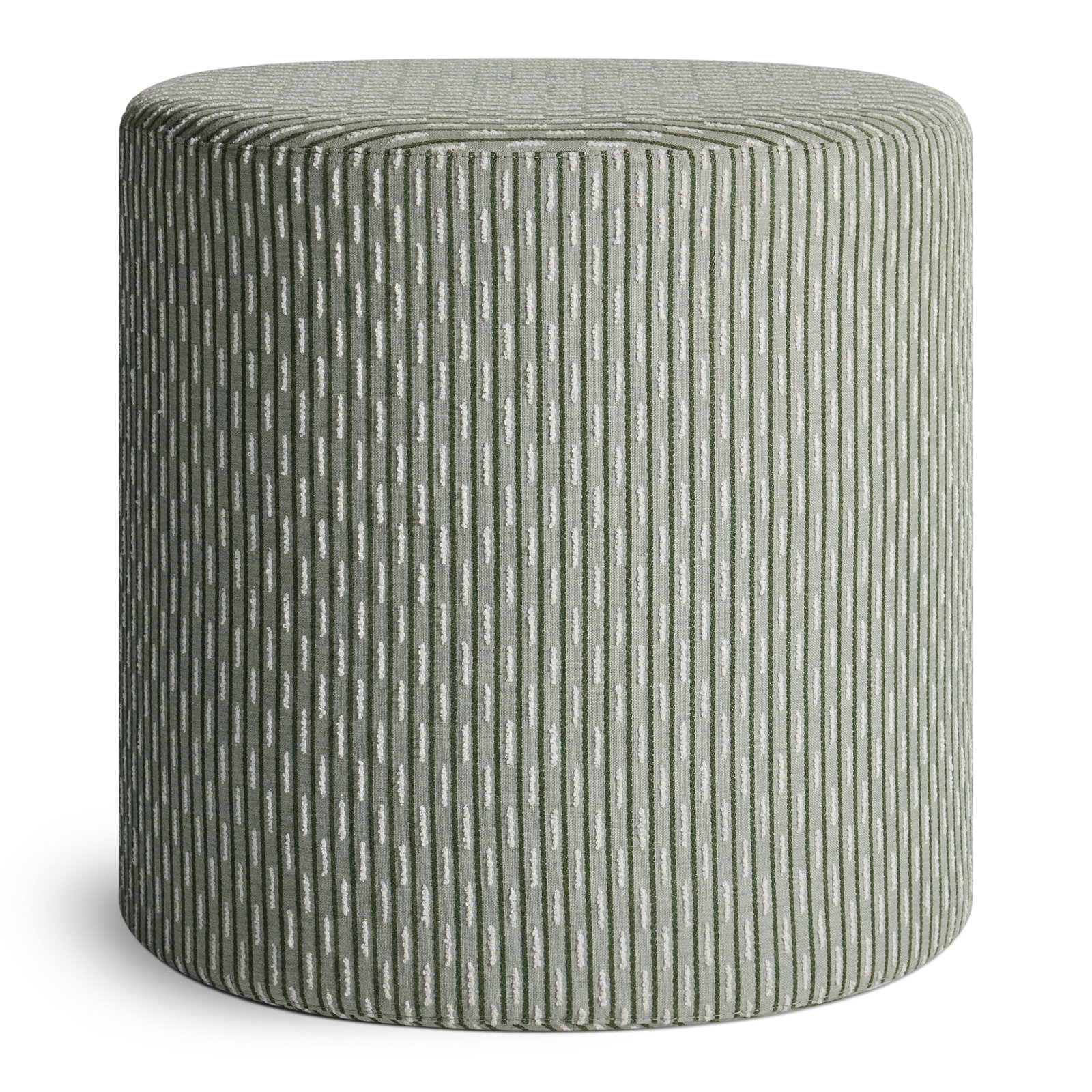 Bumper Upholstered Pouf, Sunbrella Moss