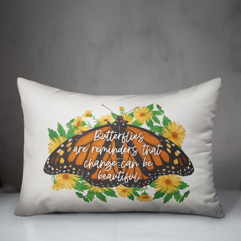  Butterflies Change Reminder Rectangular Pillow Cover & Insert