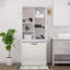 Armoire de rangement de 67,7 po de hauteur avec tablettes réglables et panier à linge-1454810173