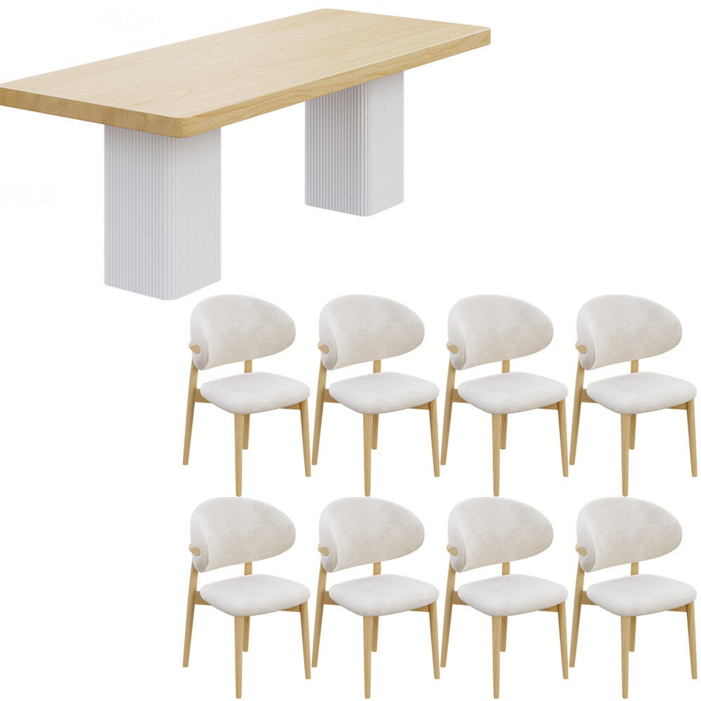 Waagy Modern Japanese style solid wood dining table set | Wayfair