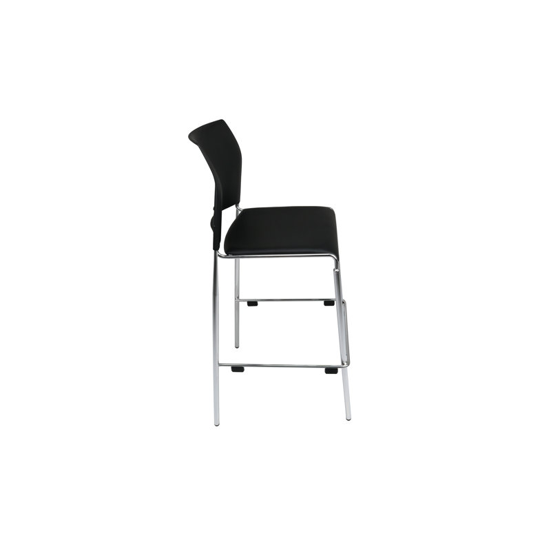 Jody Vinyl Stack Stool, Bar Stool (30" Seat Height), Black