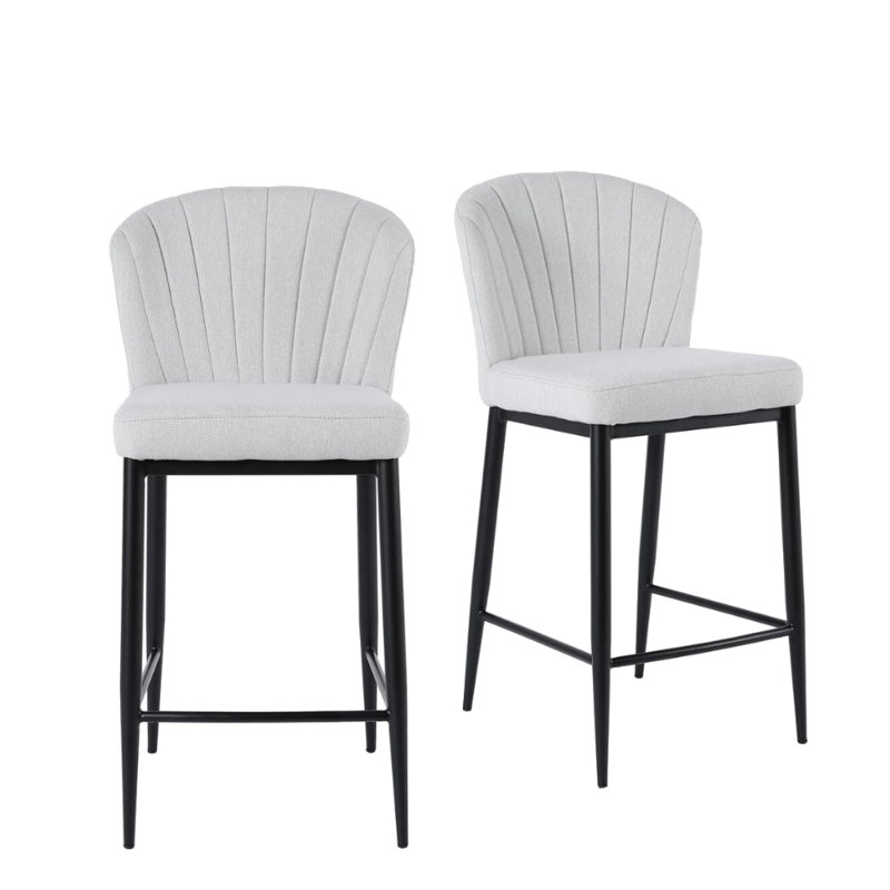 Upholstered Counter Stool with Metal Frame