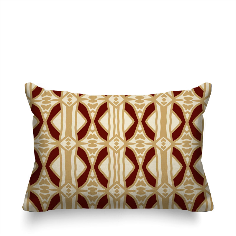 Coussin rectangulaire intérieur / extérieur réversible Sunderland, Rectangle H 18 po x l 25 po, Rouge
