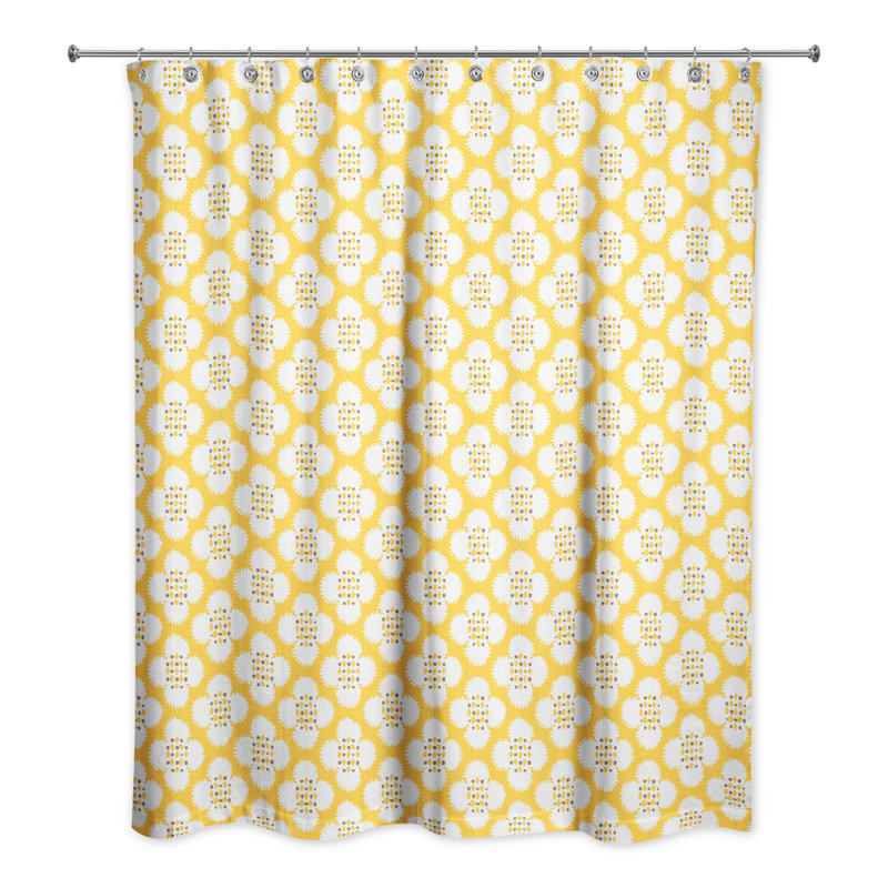 Aphina Floral Shower Curtain, Yellow