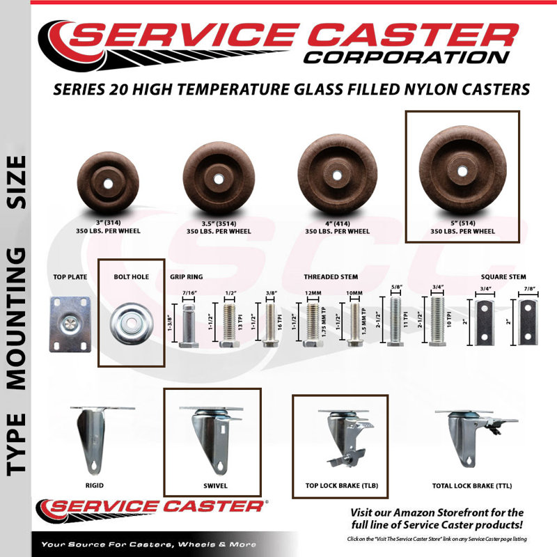 High Temp Glass Filled Nylon Caster