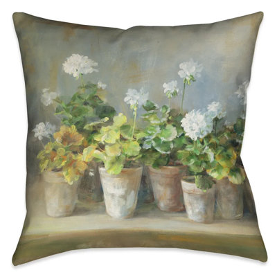 Coussin décoratif d'intérieur White Geraniums