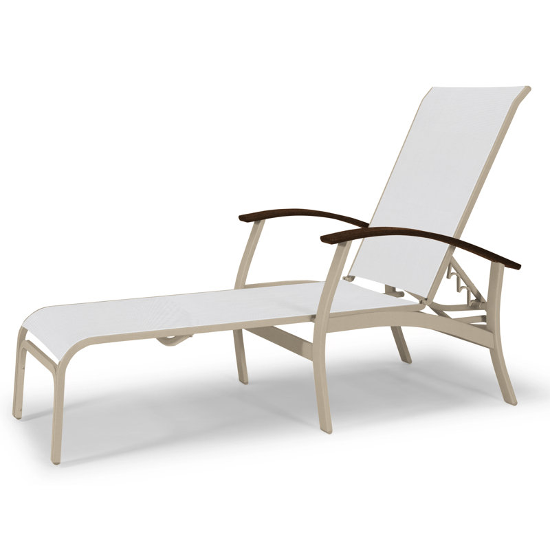 Belle Isle Outdoor Chaise Lounge, White 6D Sunbrella®, Kona P10, Gloss White