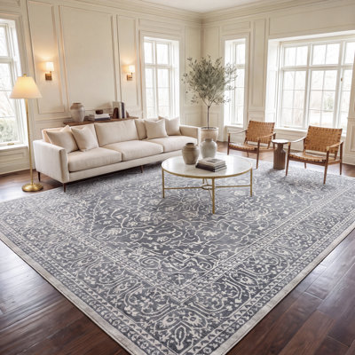Tapis gris foncé / crème Calidia