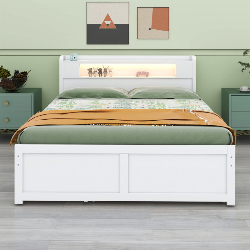 Mozella Panel Storage Bed, White