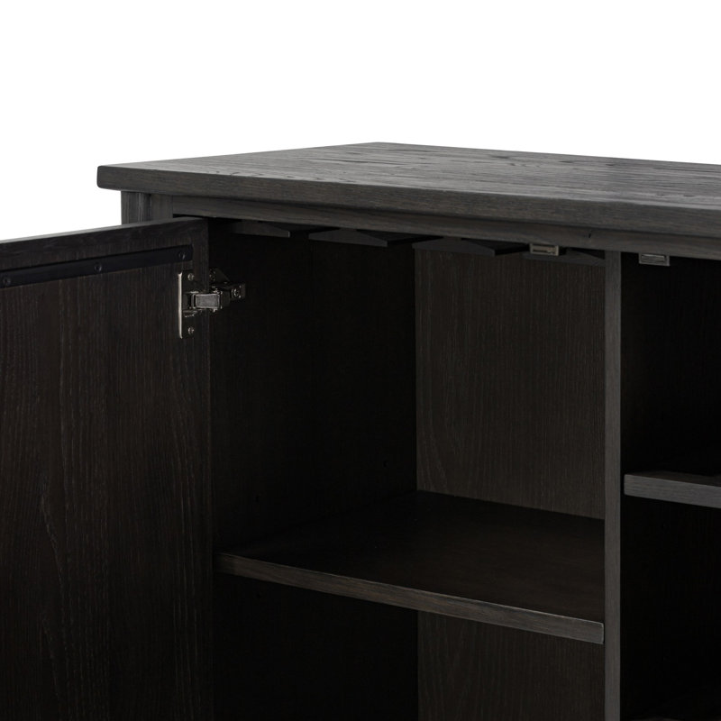 Bari Bar Cabinet, Cracked Smoked Black