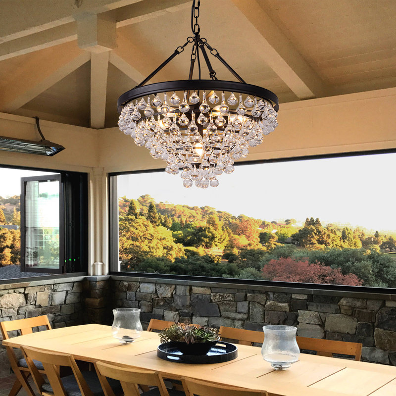 Jahmier Adjustable 8-Layer Waterdrop Crystal Chandelier