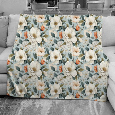 Couverture en molleton Floral Magnolia Blossoms