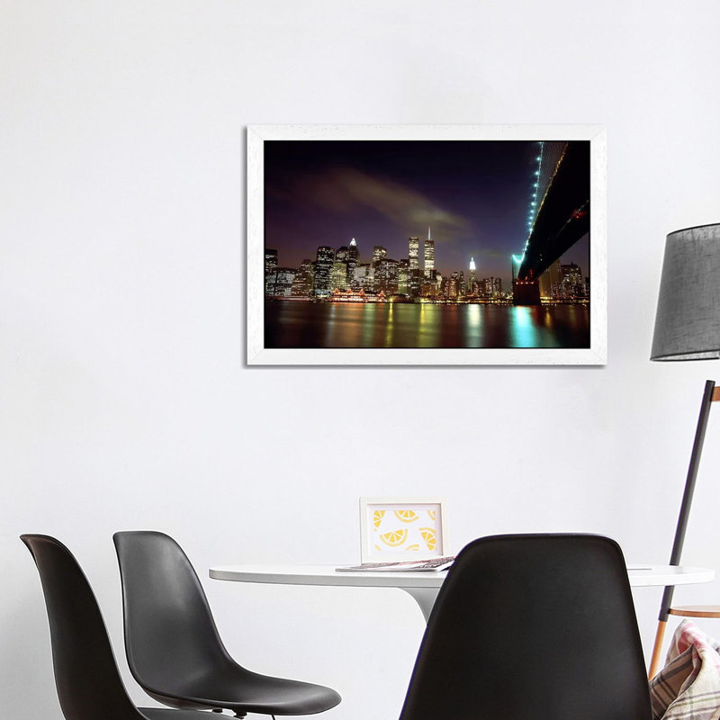 Downtown New York - Floater Frame Print on Canvas, 101.6 cm H x 66.04 cm W, White Framed
