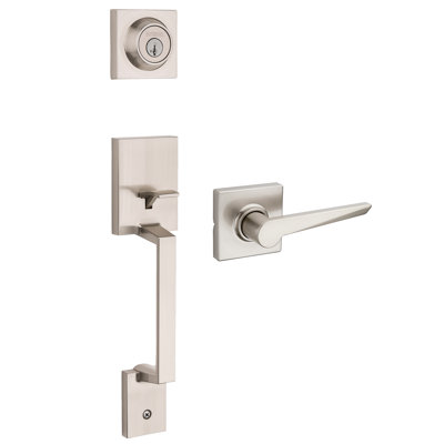 Weiser Amador Entry Handleset And Hollis Interior Lever With Smartkey Technology- Matte Black
