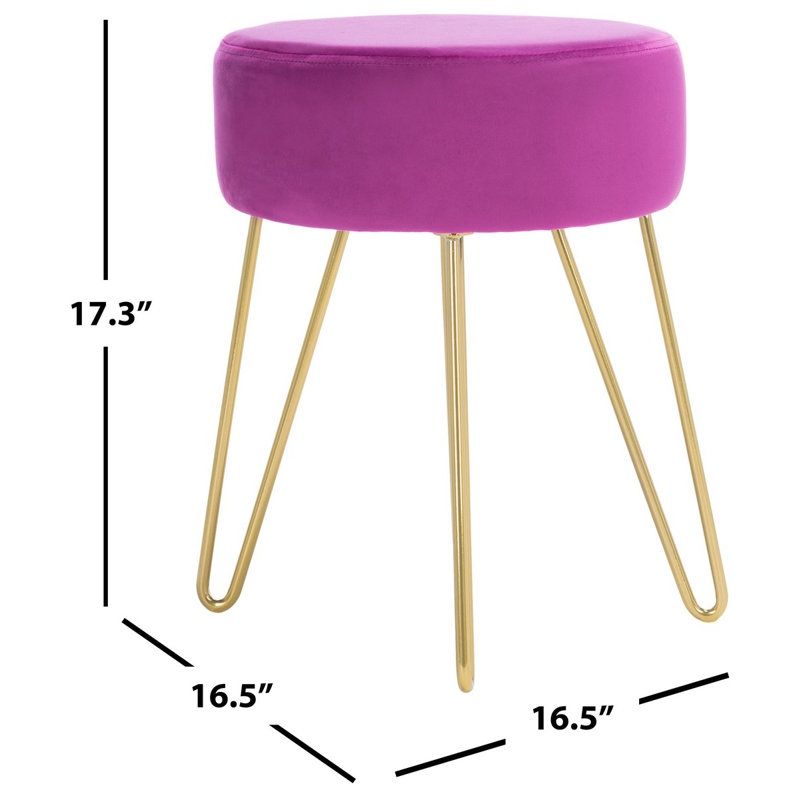 Repose-pieds rond en velours Boey 17 po, Velours boysenberry