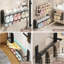 Étagère à chaussures extensible, 2 niveaux, en métal, à suspendre, pouvant contenir 6 paires de chaussures, fixation murale, étagère à chaussures pliable, noire
