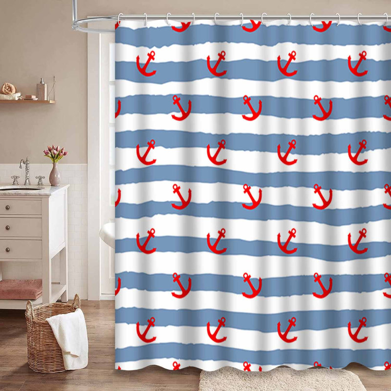 Rideau de douche Tile Sailor, L 72 po x l 78 po