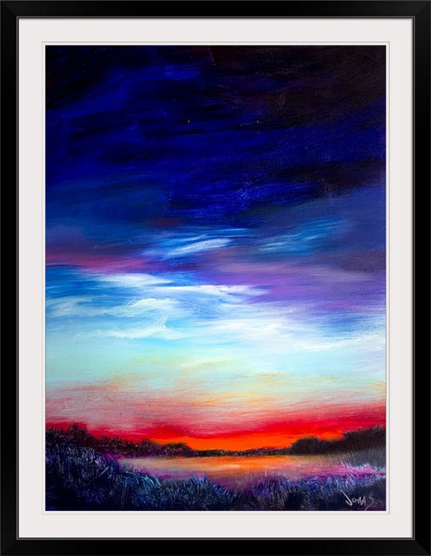 «Majestic Skies», reproduction d'art, H 44 po x l 34 po x P 1 po, Cadre noir
