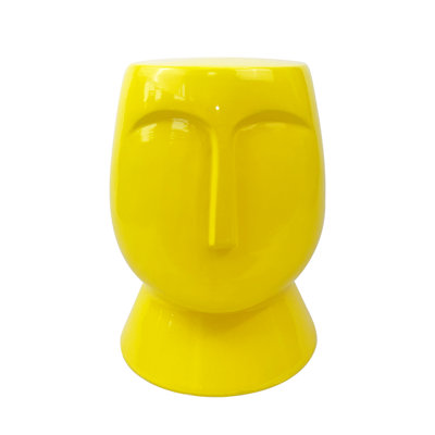 Artistic face ceramic stool