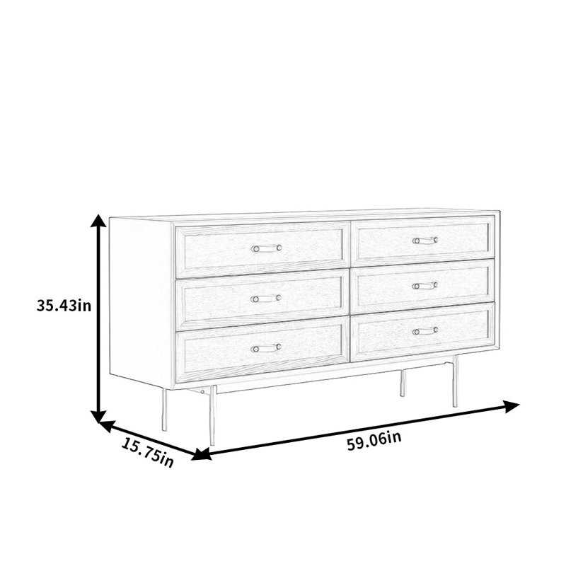Buffet rétro français, H 35,43 po x l 59,06 po x P 15,75 po