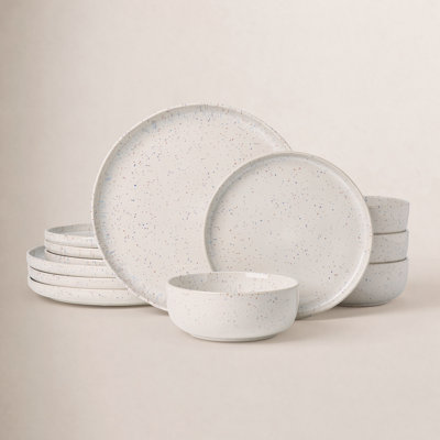 Latitude Run® Meteor 12 Pieces Dinnerware Set, Creamy White