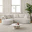 Canapé modulaire incurvé de luxe en forme de L 120,9 po de style moderne 120 po, revêtement en velours côtelé, surface capitonnée, aucun assemblage requis, 4 sièges-1574087154