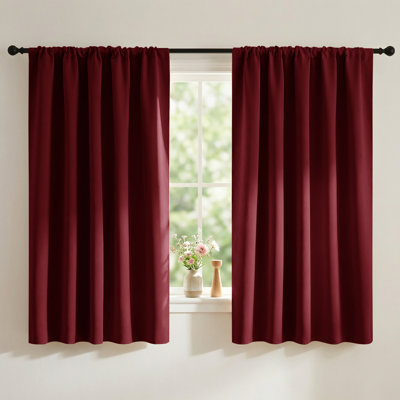 Blackout Curtains for Bedroom, Thermal Insulated Drapes Rod Pocket Privacy Protected Window Panels for Living Room, 2 Panels