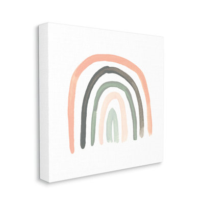 Doux arc-en-ciel aux arches douces vert pastel rose - peinture